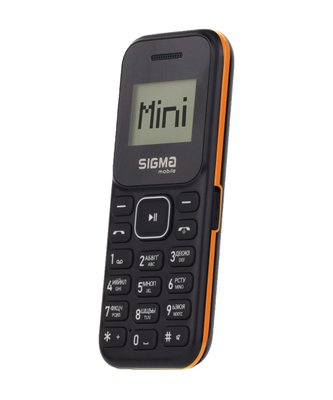 Мобільний телефон Sigma mobile X-style 14 Mini, Black/Orange, 2 Mini-SIM + Nano-SIM, дисплей 1.44' монохромний (128x64), моноблок, SC6531D, підтримка microSD (max 32GB), BT, FM, ліхтарик, 600 mAh 240609 фото