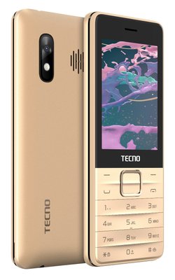 Мобільний телефон Tecno T454, Champagne Gold, Dual Sim (Mini-SIM), 2G, 2.8'' (240x320), 32Mb, microSD, 0.08 Mp зі спалахом, FM-радіо, Bluetooth, microUSB, 1500 mAh Li-Ion (4895180745980) 230259 фото
