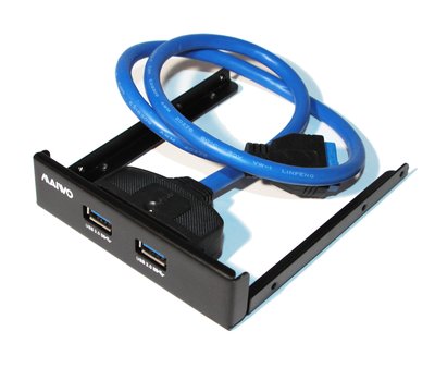 Концентратор внутрішній USB 3.0 Maiwo KC010 передня панель 3,5' 2 порти USB 3.0 чорний 153503 фото