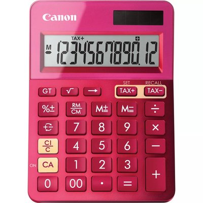 Калькулятор Canon LS-123K, Pink, 12 цифр, сонячна батарея / літієва батарея (9490B003) 277895 фото
