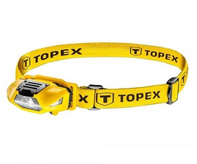 Ліхтар налобний Topex 94W390, Yellow, 1 Вт, 70 Лм, світлодіод 1xWhite LED / 2xRed LED, 4 режими, 1xAA 178818 фото
