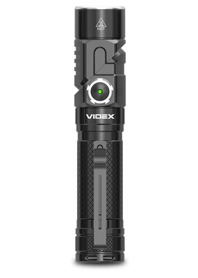 Ліхтар ручний Videx A105RH, Black, 1200 лм, 5000K, до 150 м, 6 режимів роботи, поворотний механізм, лінзи із загартованого скла, світлодіод Luminus SST40, 10W, акумулятор (18650, 2200 mAh, знімний), IP66, 83 г (VLF-A105RH) 239196 фото
