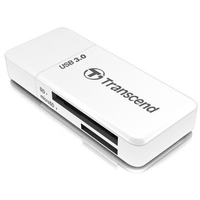 Картридер зовнішній Transcend RDF5, White, USB 3.1, для SD / microSD (TS-RDF5W) 180127 фото