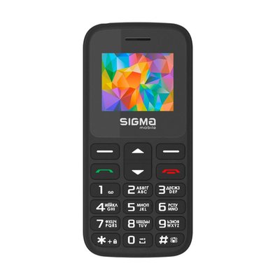 Мобільний телефон Sigma mobile Comfort 50 HIT2020 Black 'бабусефон', 2 Mini-SIM + Micro-SIM, дисплей 1.77' кольоровий (128x160), моноблок, SC6531E, підтримка MicroSD (до 32 ГБ), FM-радіо, ліхтарик, BT, Cam 0.3Mp, 1450 mAh 187011 фото