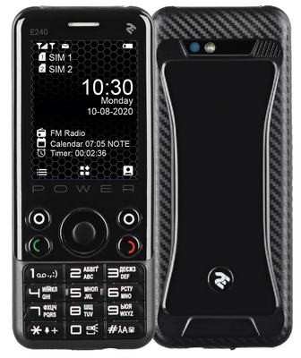 Мобільний телефон 2E E240 POWER, Black, Dual Sim (Mini-SIM), 2G, 2.4'' (TN, 240x320, 262000 кольорів), 32Mb, microSD, 0.3 Mp зі спалахом, FM-радіо, Bluetooth, microUSB, 3000 mAh Li-Ion, 119 г (680576170088) 211774 фото