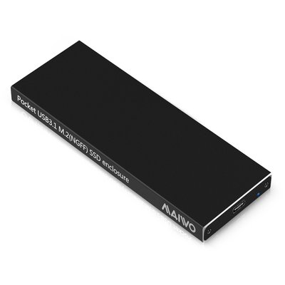 Кишеня зовнішня M.2 Maiwo K16NC, Black, USB 3.1 Type-C, формат 2230/2242/2260/2280 183116 фото