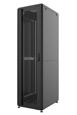 Шафа серверна, підлогова, 42U, 19', Mirsan, Black (RAL 9005), 600 х 1000 мм, IP20, скляні двері, вентиляційні отвори, до 1500 кг (MR.GTS42U61DE.01) 223573 фото