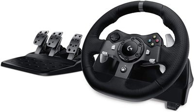 Кермо ігрове Logitech G920 Driving Force, Black, для ПК / Xbox Series X | S / Xbox One, двомоторна система, шкіряне покриття, кут повороту керма 900 градусів, 3 педалі (941-000123) 202364 фото