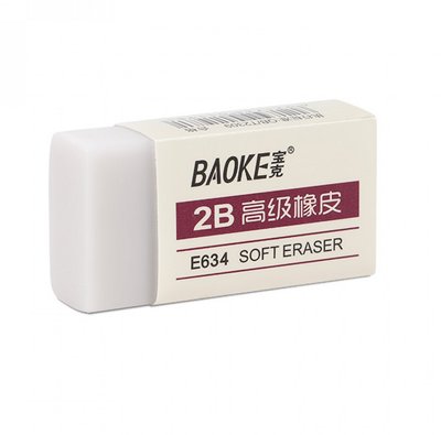Гумка Baoke, біла, TPR, прямокутна, 39х20х11 мм (E634) 270400 фото