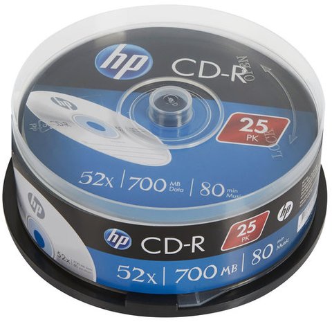 Диск CD-R 25 HP, 700Mb, 52x, Cake Box (CRE00015-3) 216992 фото