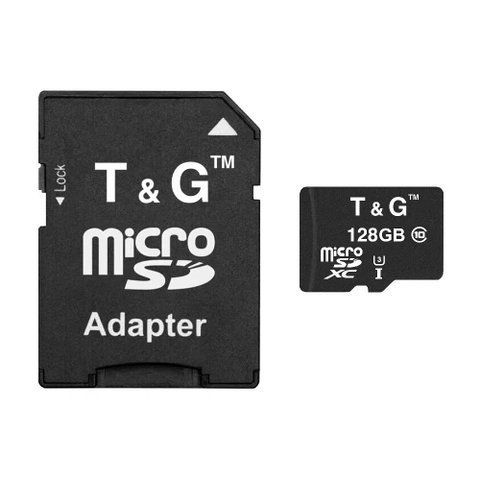 Карта памяти microSDXC, 128Gb, T&G, SD адаптер (TG-128GBSD10U3-01) 173018 фото