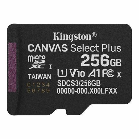 Карта пам'яті microSDXC, 256Gb, Kingston Canvas Select Plus, без адаптера (SDCS3/256GBSP) 313147 фото