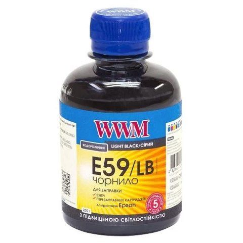 Чернила WWM Epson Stylus Pro 7700/9700, Light Black, 200 мл, водорастворимые (E59/LB) 137624 фото