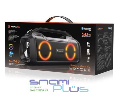 Колонка портативная 2.0 REAL-EL X-747 Black 254240 фото