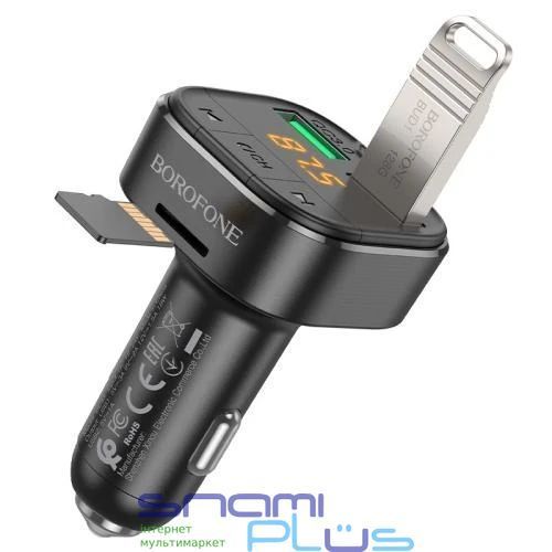 FM-трансмітер Borofone BC43, 2USB/QC3.0, 18W, Black 274381 фото