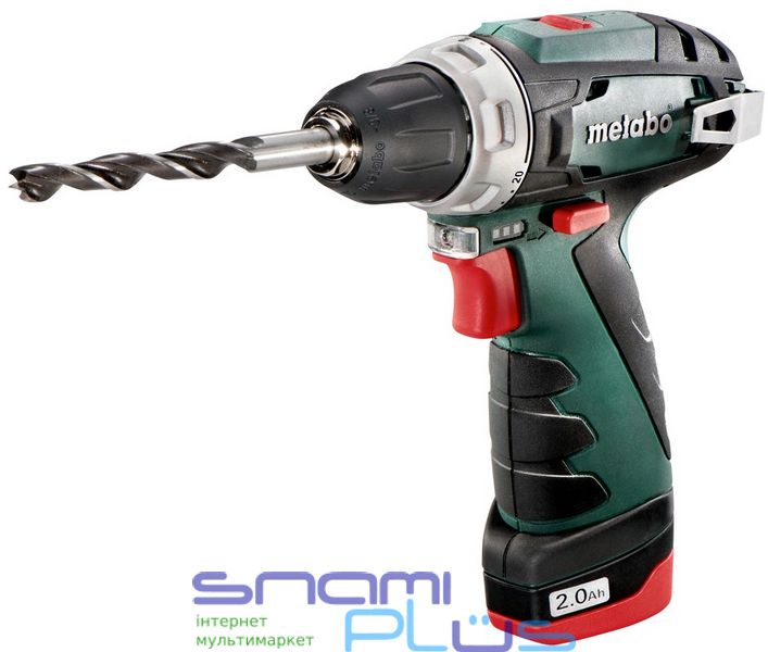 Шуруповерт Metabo PowerMaxx BS Basic, Green/Black, 12В/2Ач, 1400 об./мин, Li-Ion, 17/34 Нм, сталь - 10 мм / дерево - 18 мм 268914 фото