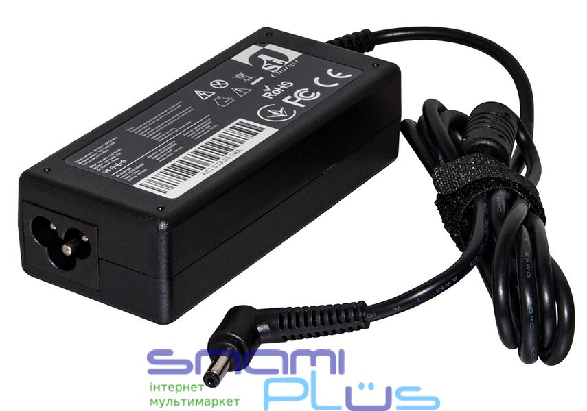 Блок питания 1stCharger для ноутбуков Asus 65W 19V 3.42A 4.0x1.35 силовой кабель Retail BOX (AC1STAS65WA) 220477 фото