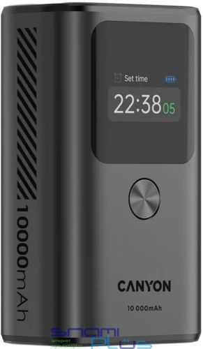 Універсальна мобільна батарея 10000 mAh, Canyon OnPower 130, Dark Grey, 30 Вт (CNS-CPB130DG) 302547 фото