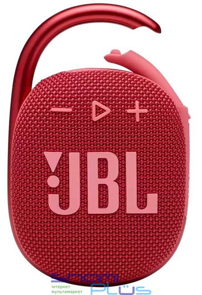 Колонка портативная 1.0 JBL Clip 4 Red, 5Bт, Bluetooth, питание от аккумулятора, IP67 водонепроницаемая 217006 фото