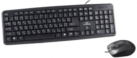 Комплект Esperanza Titanum TK110UA, Black, USB, клавіатура+миша 217622 фото
