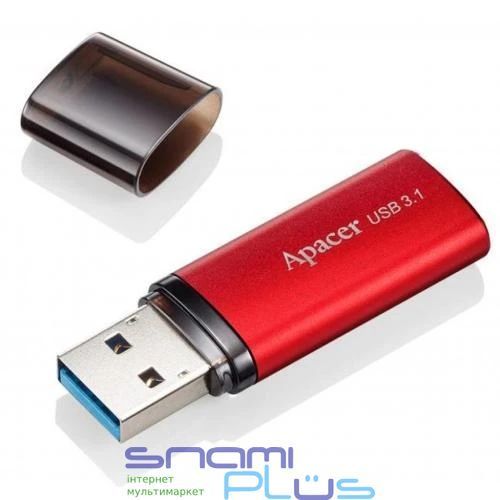 Флеш накопитель USB 64Gb Apacer AH25B, Red/Black, USB 3.2 Gen 1 (AP64GAH25BR-1) 183288 фото