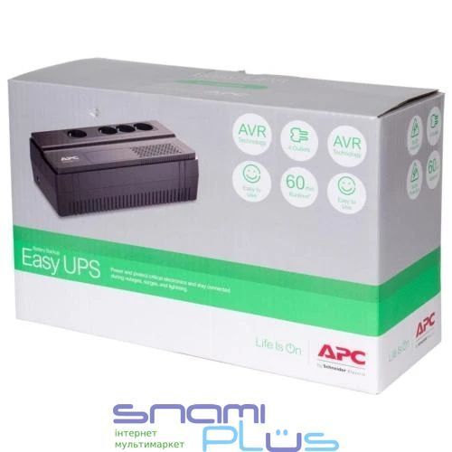 Джерело безперебійного живлення APC Easy-UPS 650VA, Black, 375 Вт, 4xSchuko (BV650I-GR) 183173 фото