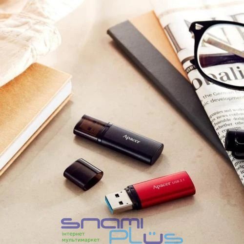 Флеш накопитель USB 64Gb Apacer AH25B, Red/Black, USB 3.2 Gen 1 (AP64GAH25BR-1) 183288 фото