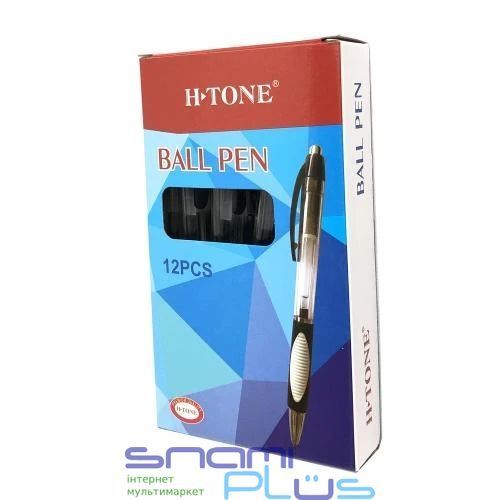 Ручка гелева 0.5 мм, H-Tone, чорна, автоматична, 12 од (JJ20218A-black) 247157 фото