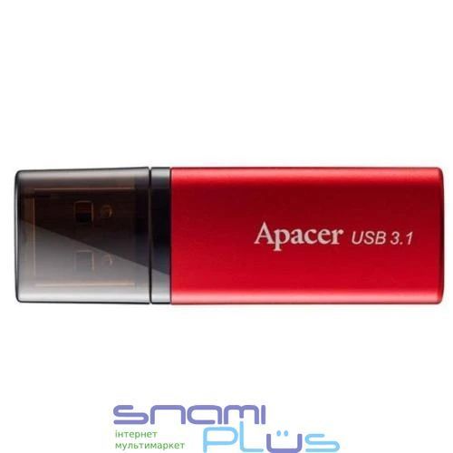 Флеш накопитель USB 64Gb Apacer AH25B, Red/Black, USB 3.2 Gen 1 (AP64GAH25BR-1) 183288 фото