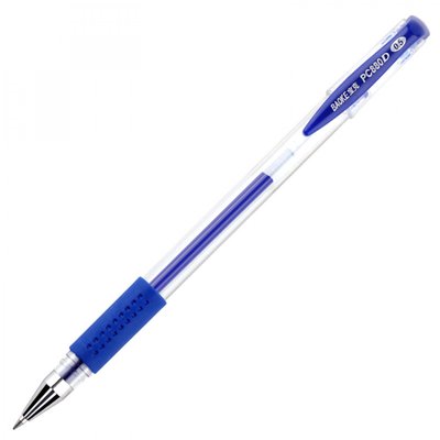 Ручка гелева 0.5 мм, Baoke, синя, з грипом, 1 од (PC880D/F-blue) 247159 фото