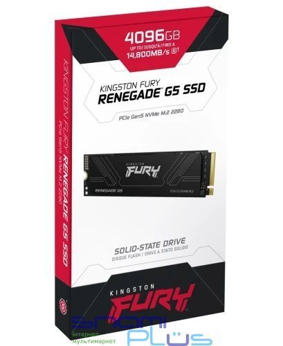 Твердотельный накопитель SSD 4Tb, Kingston FURY Renegade G5, PCI-E 5.0 x4, M.2 (SFYR2S/4T0) 306544 фото