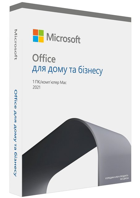 Програмне забезпечення Microsoft Office для дому та бізнесу 2021 для 1 ПК (Win або Mac) FPP - коробкова версія, українська мова (T5D-03556) 238900 фото