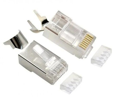 Коннектор RJ45, FTP, 100 шт, Grey, Cat. 7, Cablexpert, для сквозного подключения (LC-PTF7-01/100) 323918 фото