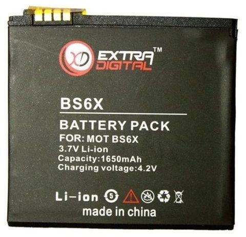 Акумулятор Motorola BS6X, ExtraDigital, 1650 mAh (DV00DV6134) 212330 фото