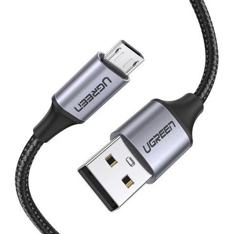 Кабель USB 2.0 AM - microUSB (5P), 2 м, Black, Ugreen US290, 2.4A (60148) 314830 фото