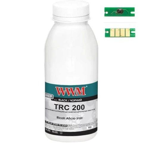 Тонер + чип Ricoh Aficio SP200, Black, 90 г, WWM (TC-Ricoh-SP200-90-WWM) 249660 фото