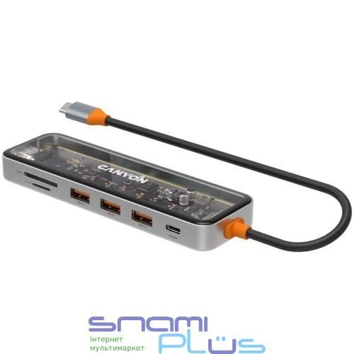 Док-станция Canyon 7-в-1 "DS-13", Grey (CNS-TDS13) 282536 фото