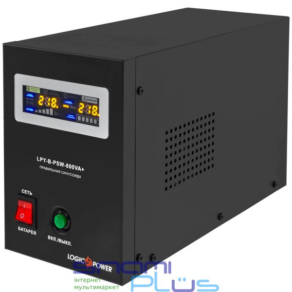 Источник бесперебойного питания LogicPower LPY-B-PSW-800VA+ (560Вт) 5A/15A с правильной синусоидой 12В (4150) 230008 фото