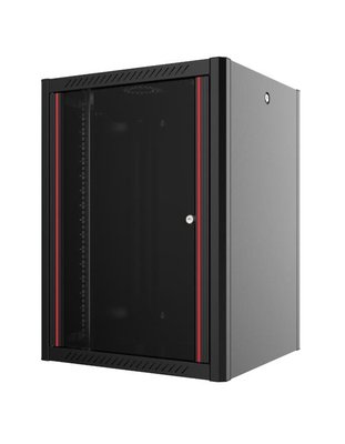 Шафа серверна, настінна, 20U, 19', Mirsan, Black (RAL 9005), 600 х 560 мм, IP20, скляні двері, вентиляційні отвори, до 80 кг (MR.WTN20U56DE.01) 223590 фото