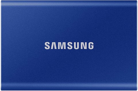 Зовнішній накопичувач SSD, 2Tb, Samsung Portable SSD T7, Blue, USB 3.2, 3D TLC, 1050/1000 MB/s, металевий корпус, 256-бітове шифрування AES, 85 x 57 x 8 мм, 58 г (MU-PC2T0H/WW) 208879 фото