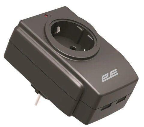 Фільтр мережевий 2E AD120U, 1 розетка, Black (2E-AD120U) 318226 фото