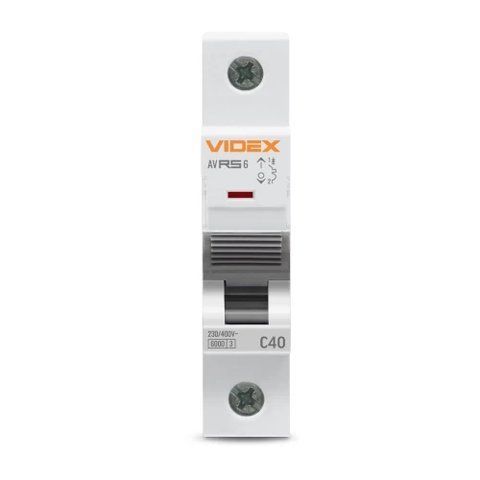 Автоматичний вимикач Videx RS6 "RESIST", White, 40A, 6000A, 230V/400V, 1 полюс (VF-RS6-AV1C40) 272949 фото