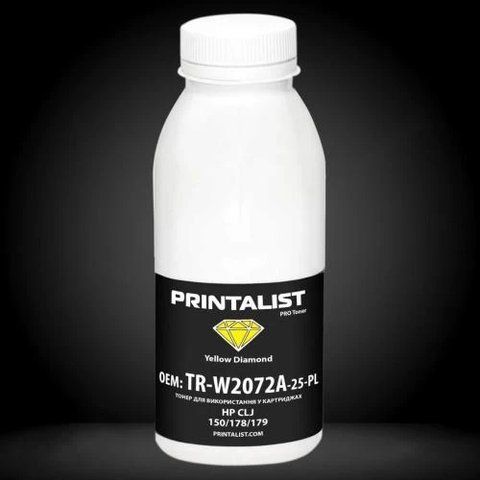 Тонер HP CLJ 150/178/179, Yellow, 25 г, Printalist (TR-W2072A-25-PL) 244620 фото
