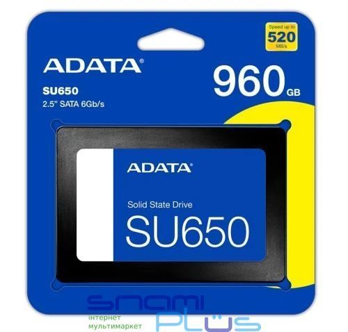 Твердотельный накопитель SSD 960Gb, ADATA Ultimate SU650, SATA3, 2.5" (ASU650SS-960GT-R) 186404 фото