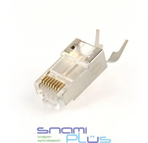 Конектор RJ45, FTP, 50 шт, Grey, Cat. 7, Cablexpert, для наскрізного підключення (LC-PTF7-01/50) 323919 фото