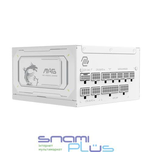 Блок живлення 1000 Вт, MSI MAG A1000GL PCIE5, White 324000 фото