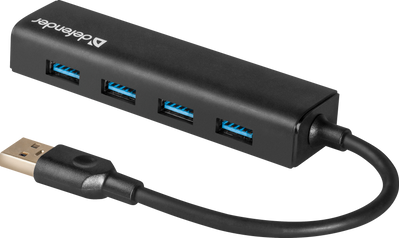 Концентратор USB 3.0 Defender Quadro Express, 4 порти, чорний 171405 фото