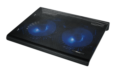 Підставка для ноутбука до 17' Trust Azul, Black, 2x12.5 см вентилятори, сітчасте металеве верхнє покриття, блакитне LED підсвічування, 360х280х50 мм, 640 г (20104) 189765 фото