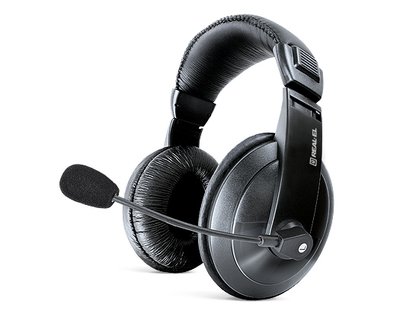 Навушники REAL-EL GD-750MV, Black навушники з мікрофоном (шкіряні) Джек 3,5мм (GD-750MV) 127052 фото