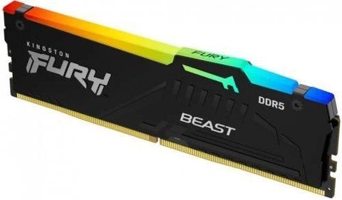 Память 32Gb DDR5, 5200 MHz, Kingston Fury Beast RGB, Black (KF552C40BBA-32) 250040 фото